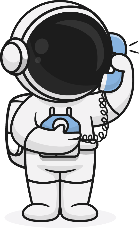 astronaute au téléphone