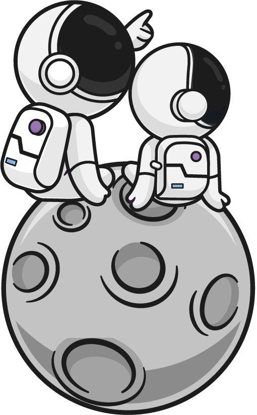 deux astronanutes sur la lune